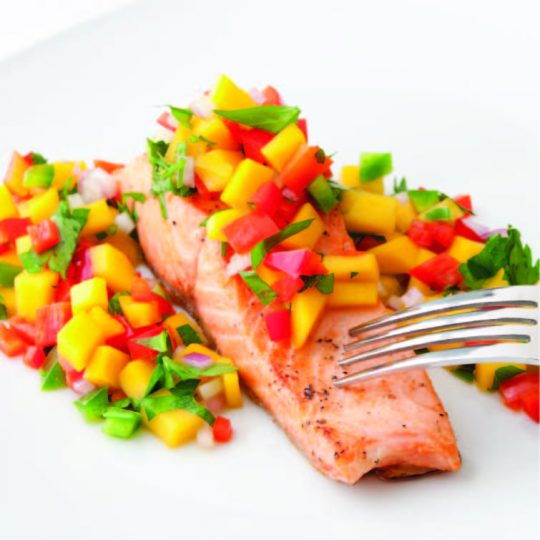 Broiled Salmon Fillet with Tangy Tomato Salsa Gelson's