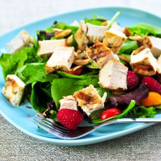 Spinach, Chicken, and Raspberry Salad Gelson's