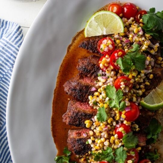 Flank Steak with Grilled Corn Salsa Gelson's