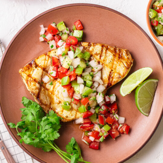 Swordfish and Tomato Tomatillo Salsa Gelson's