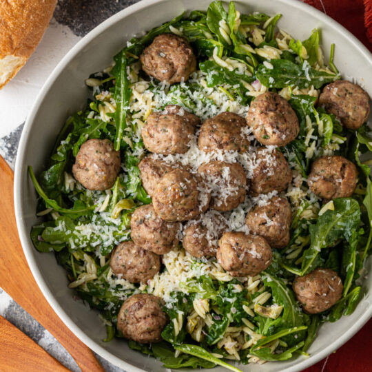 Turkey Meatballs & Orzo Salad Gelson's