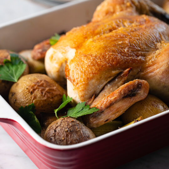 Roast Chicken with Leeks & Potatoes Gelson's