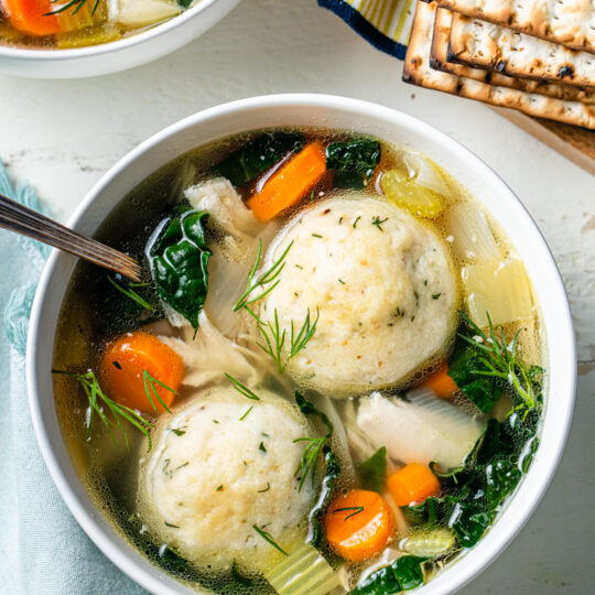 Kale and Herb Matzo Ball Soup Gelson's