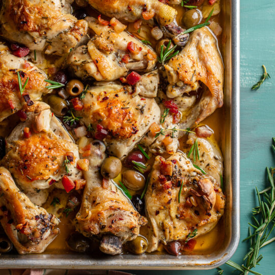 Roasted Chicken With Pancetta & Olives Gelson's
