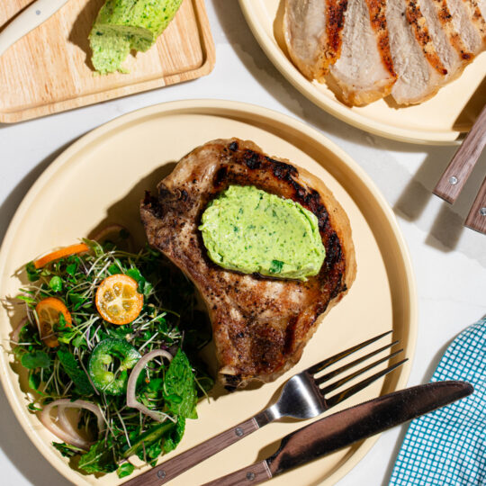 Grilled Pork Chops with Jalapeño Butter Gelson's