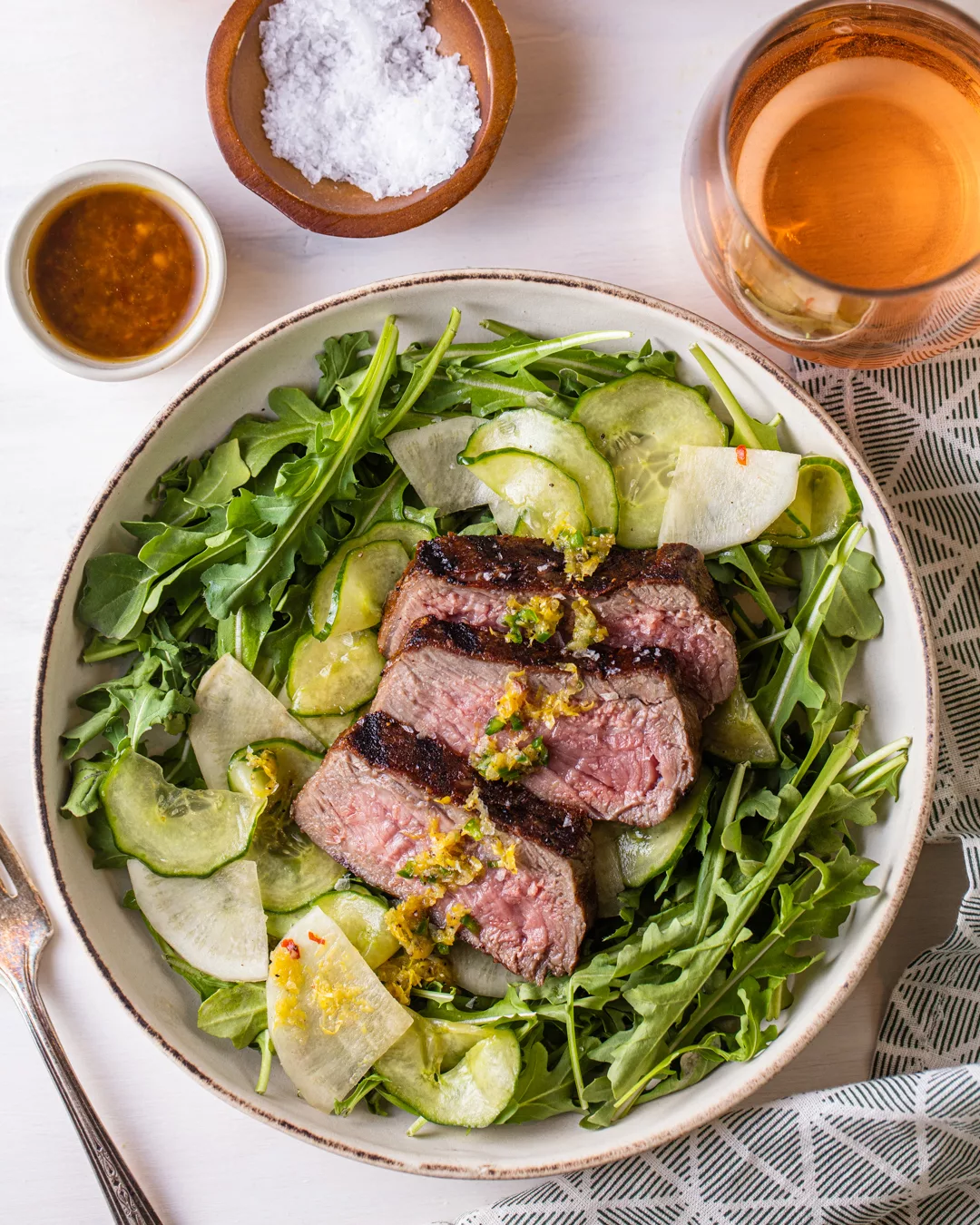 G1558 20220323 043 Grilled Steak, Daikon & Cucumber Salad
