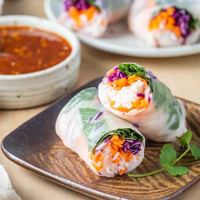 Fresh Spring Rolls Sweet Chile Dipping Sauce Fresh Spring Rolls & Sweet Chile Dipping Sauce