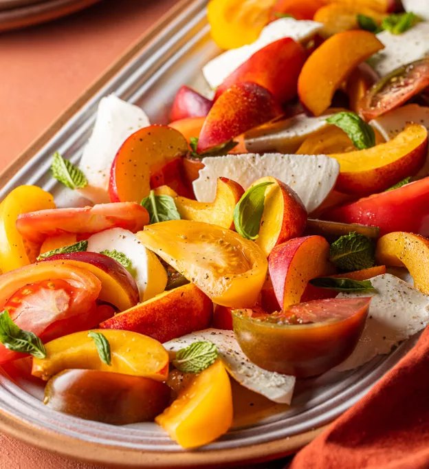 HP Left top 624 x 682 Nectarine Caprese Salad