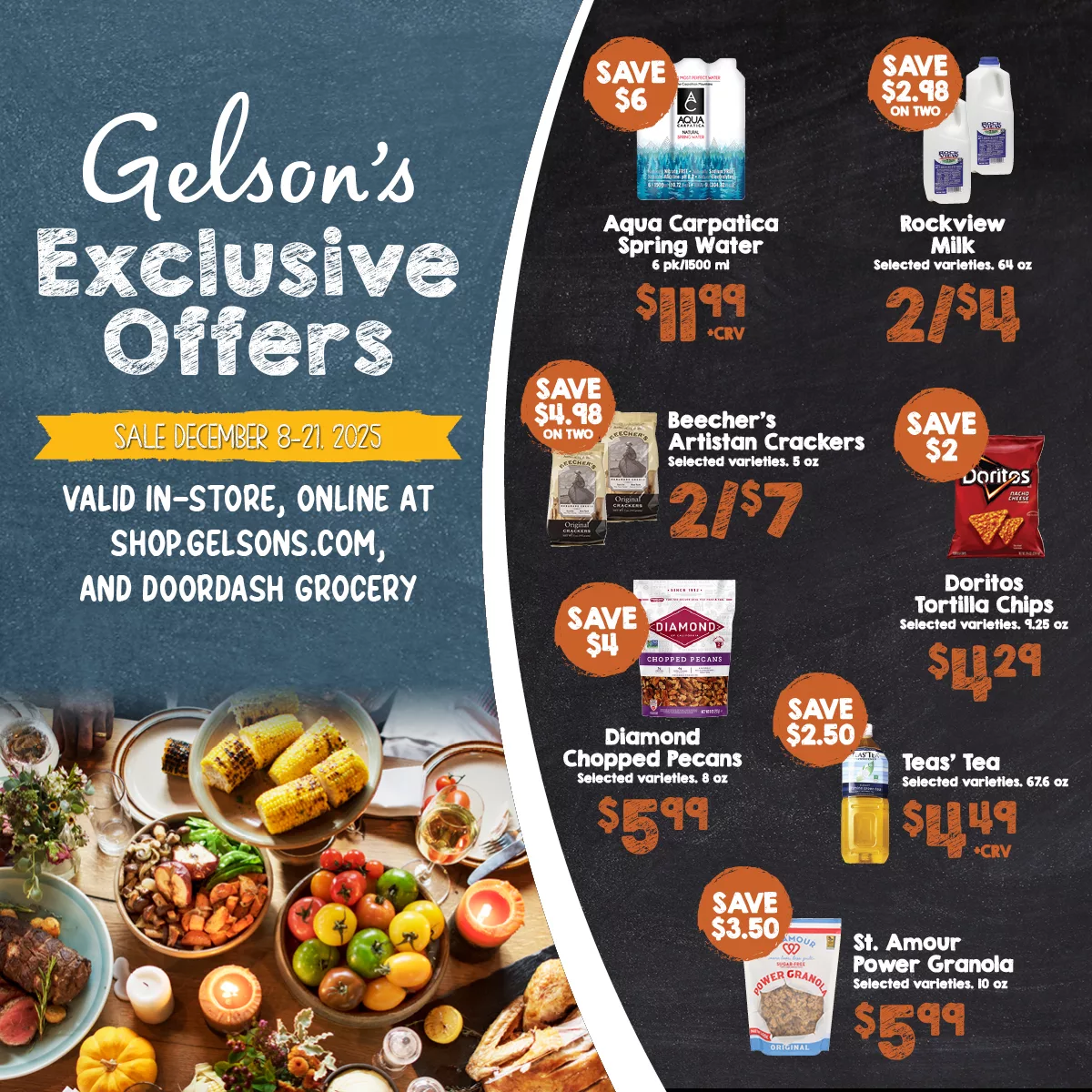 Don't miss our exciting sale happening from December 8 to December 21, 2025! Enjoy exclusive discounts both in-store and online at shopgelsons.com, as well as through DoorDash Grocery. Shop now and take advantage of these fantastic savings!