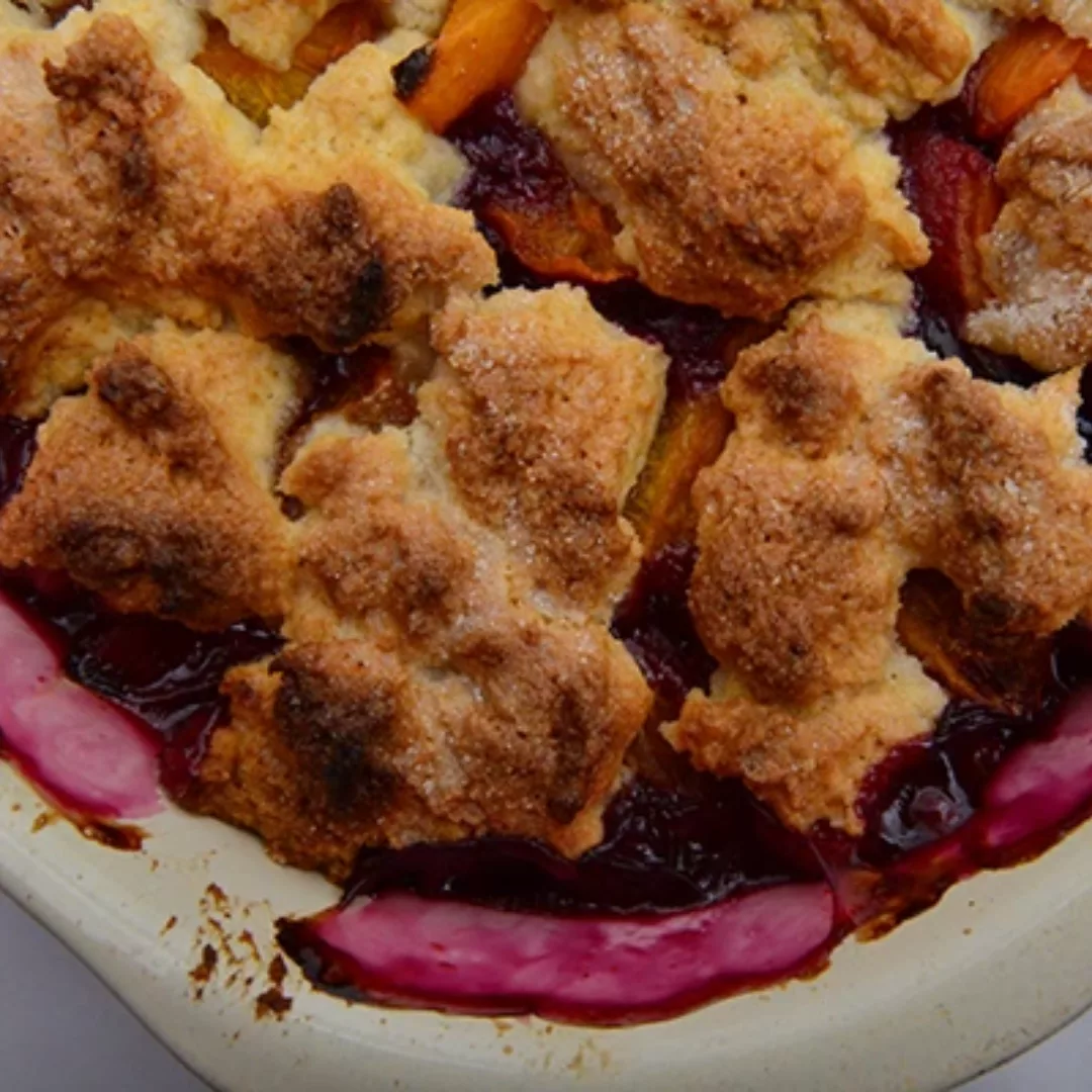 Apricot, Cherry and Blueberry Cobbler