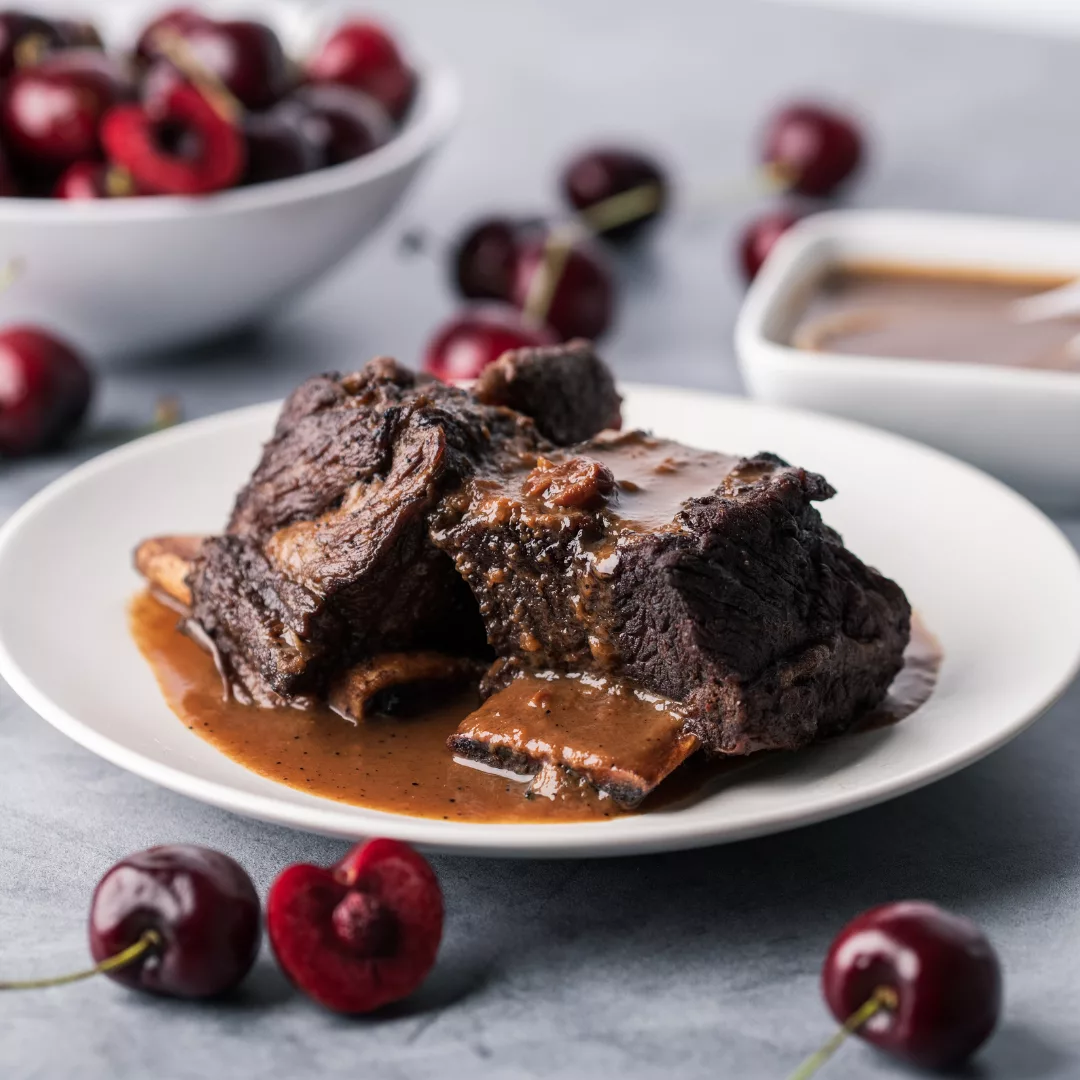 Cherry Braised Beef Short Ribs