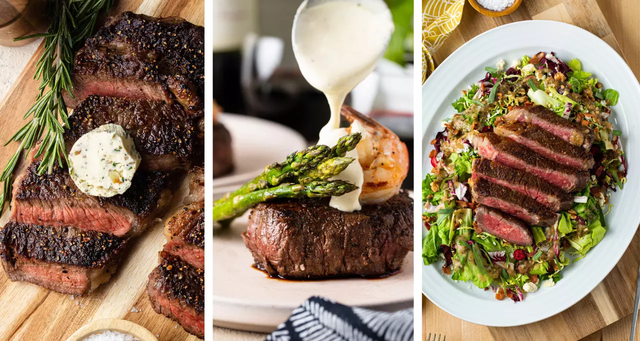 Steak Recipes HP 1280x682 2 Turn Your Kitchen into Dad’s Favorite Steakhouse with Grilled Ribeye Steak & Herb Butter, Steak Oscar, and More!