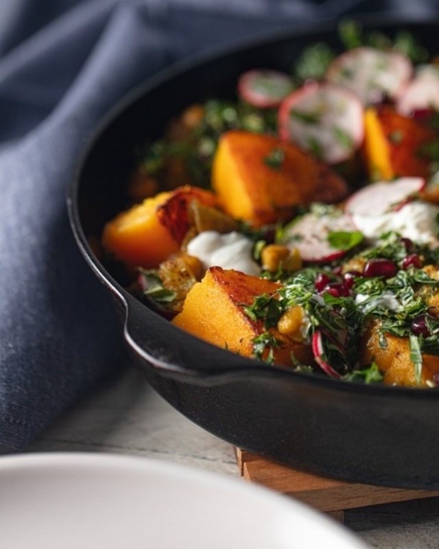 One-Skillet Butternut Squash & Curried Chickpeas (Vegetarian)