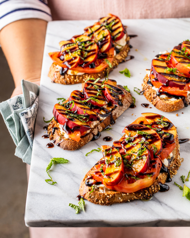 Peach and Heirloom Tomato Toast