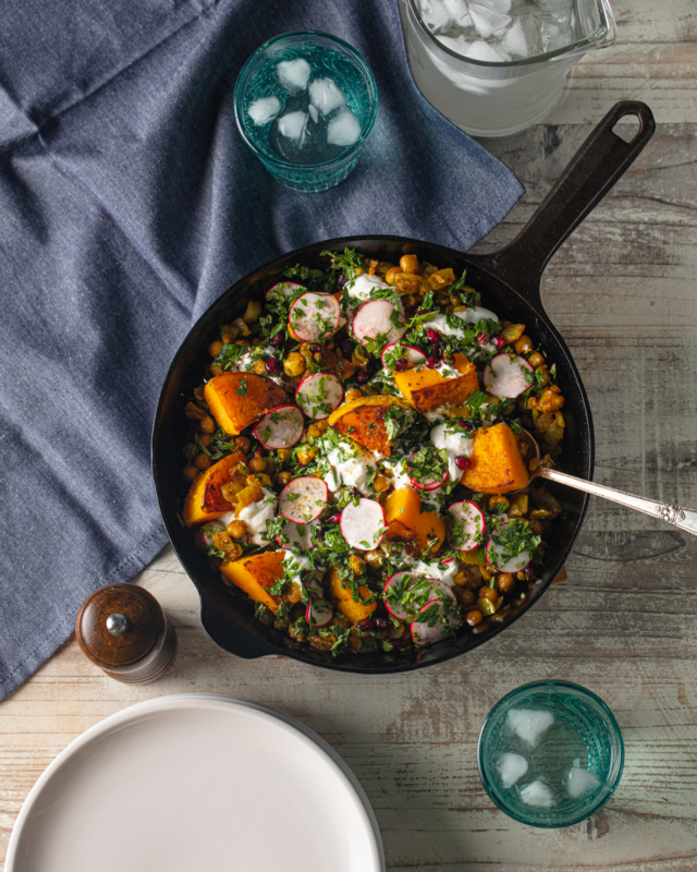 One-Skillet Butternut Squash & Chickpeas