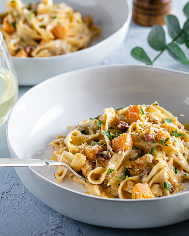 One-Pot Creamy Fettuccine & Squash