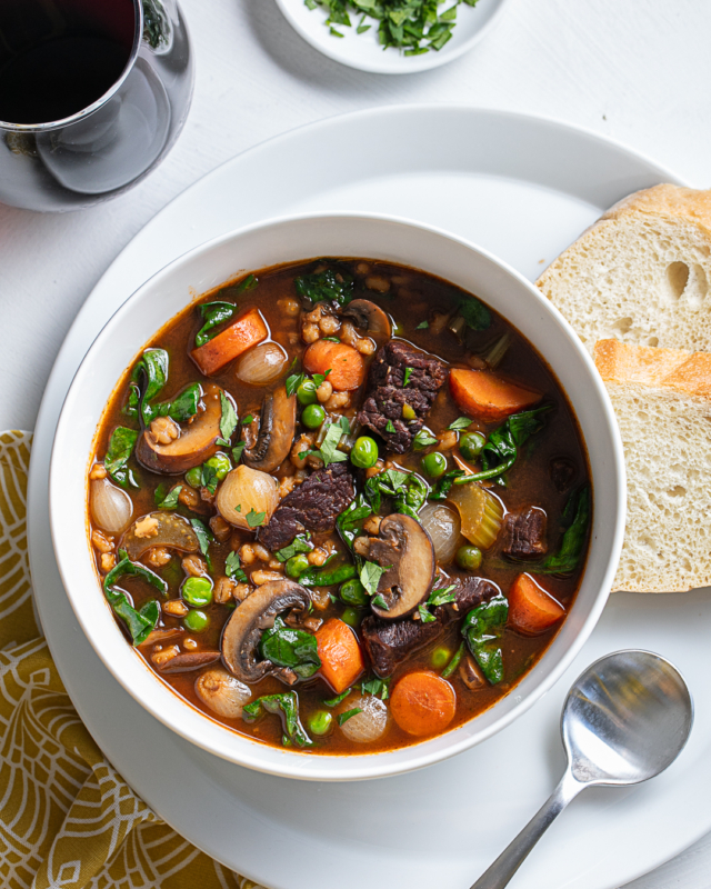 Mushroom, Beef & Barley Soup