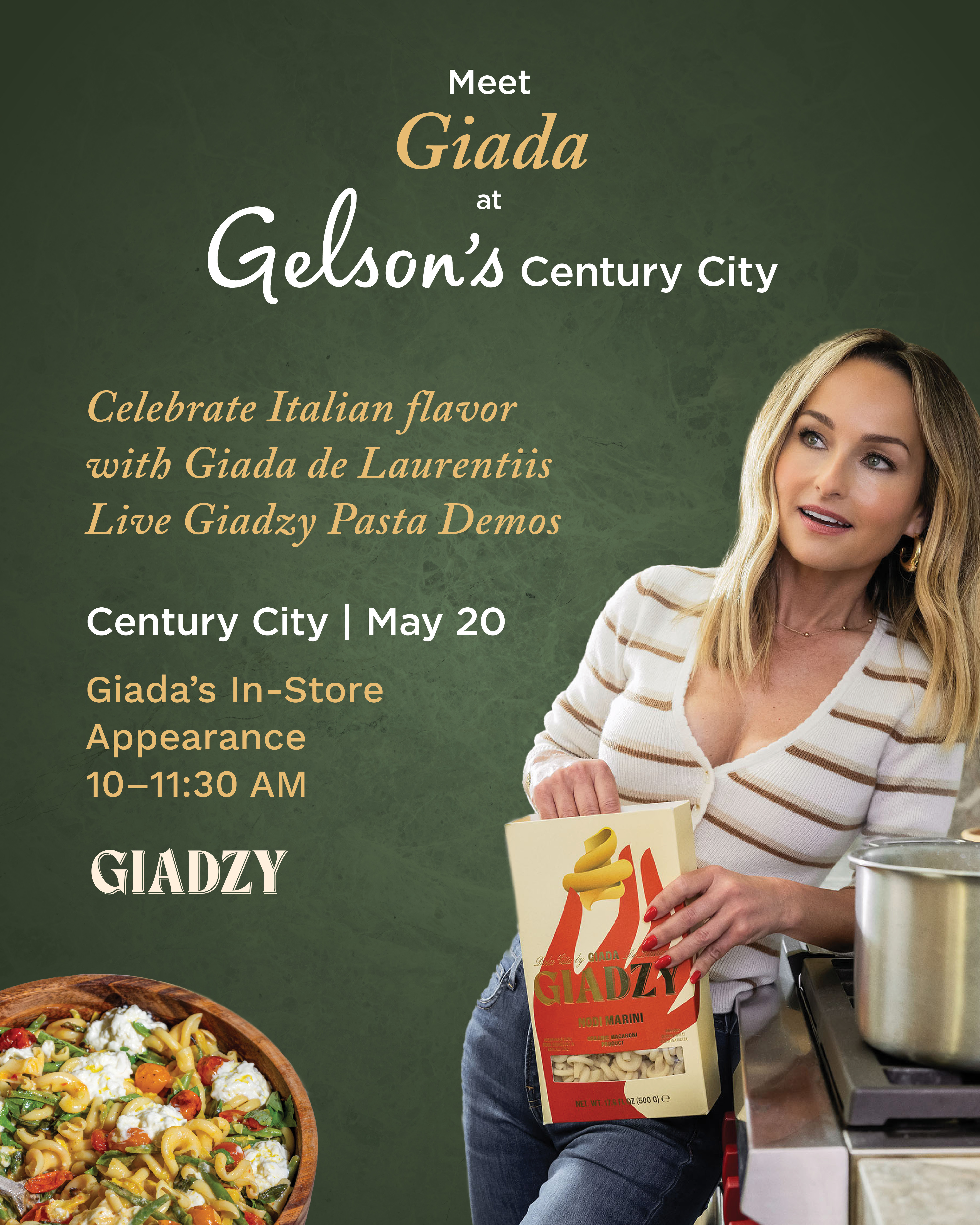 In Store Demo Appearance Giadzy Social 1080 x 1350 45 ratio Celebrity Chef Giada de Laurentiis at Century City