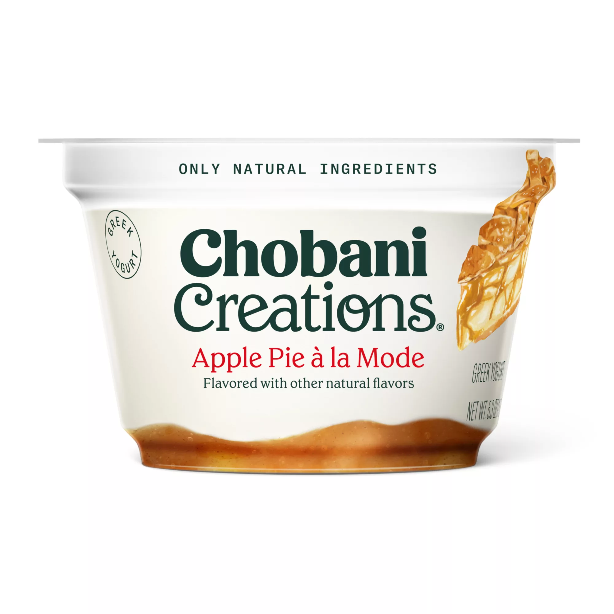 APPLPI CRE8 5p3oz 2023 2 H REND RGB v4 Dessert-inspired layers of rich, creamy Vanilla Whole Milk Blended Greek Yogurt and real apples.