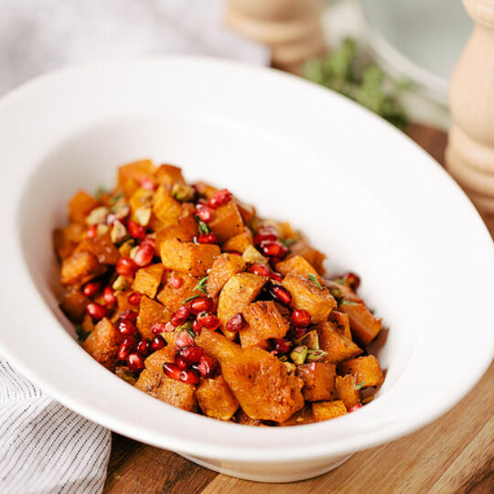 Roasted Butternut Squash, Pomegranate Seeds and Pistachios Gelson's