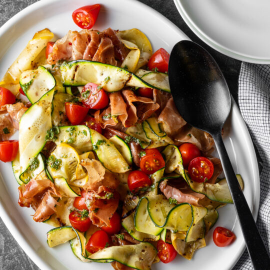 Grilled Prosciutto & Zucchini Ribbon Salad  Gelson's