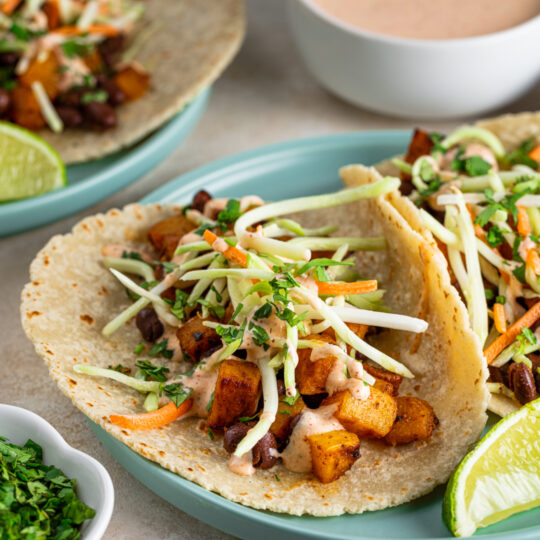 Butternut Squash Tacos with Spicy Crema Gelson's